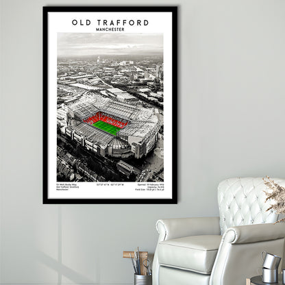 Old Trafford, Football Wall Art Print, Fan Birthday Gift, Sport Art Print, Framed Art Prints Wall Decor