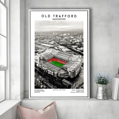 Old Trafford, Football Wall Art Print, Fan Birthday Gift, Sport Art Print, Framed Canvas Prints Wall Art