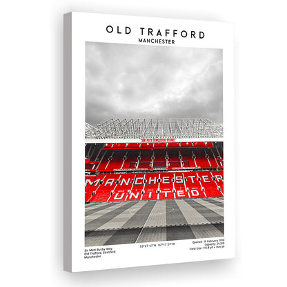 Old Trafford, Manchester Fans, Football Wall Art Print, Fan Gifts, Sport Art Print, Canvas Prints Wall Art, Man Cave Decor