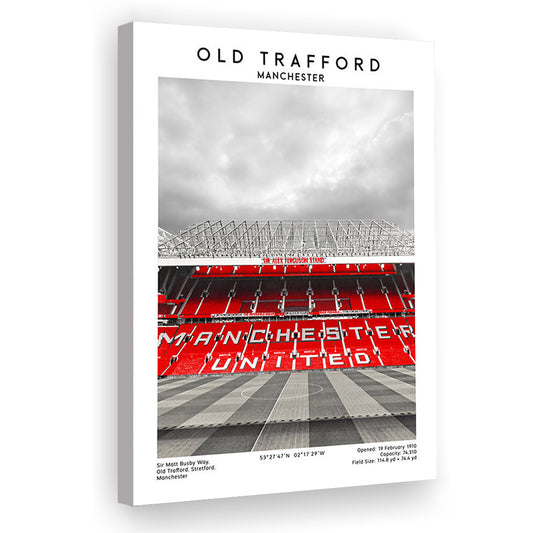 Old Trafford, Manchester Fans, Football Wall Art Print, Fan Gifts, Sport Art Print, Canvas Prints Wall Art, Man Cave Decor