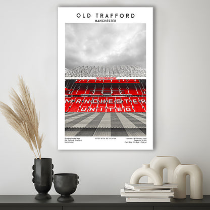 Old Trafford, Manchester Fans, Football Wall Art Print, Fan Gifts, Sport Art Print, Canvas Prints Wall Art, Man Cave Decor