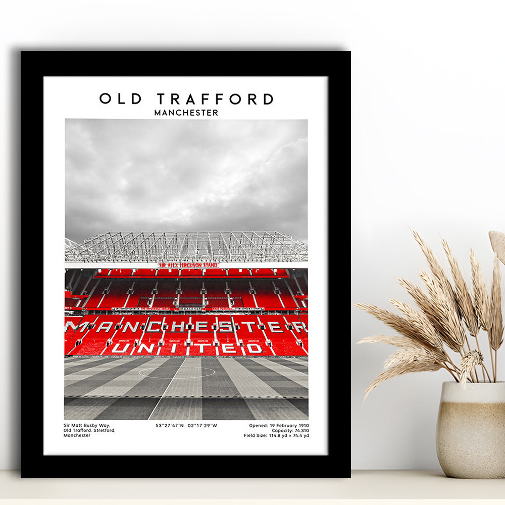 Old Trafford, Manchester Fans, Football Wall Art Print, Fan Gifts, Sport Art Print, Framed Art Prints Wall Decor
