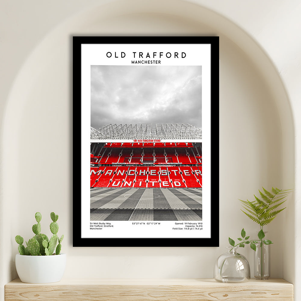 Old Trafford, Manchester Fans, Football Wall Art Print, Fan Gifts, Sport Art Print, Framed Art Prints Wall Decor