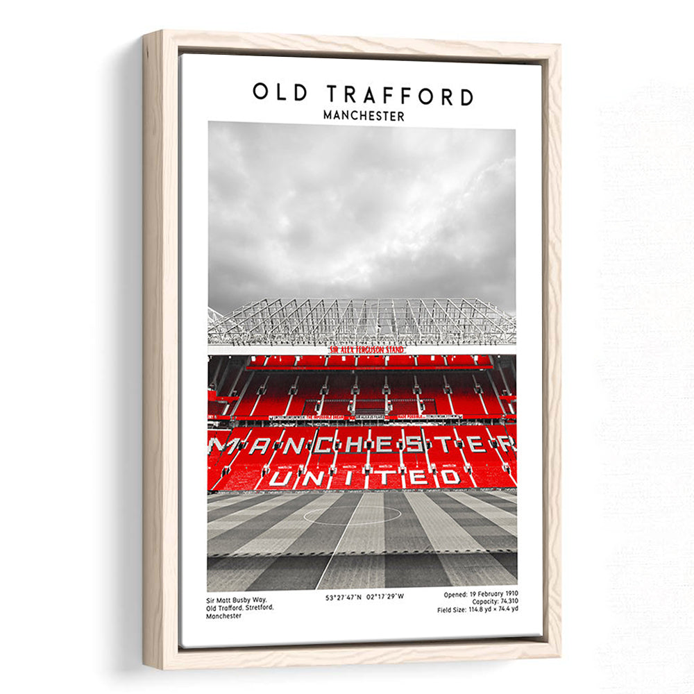 Old Trafford, Manchester Fans, Football Wall Art Print, Fan Gifts, Sport Art Print, Framed Canvas Prints Wall Art