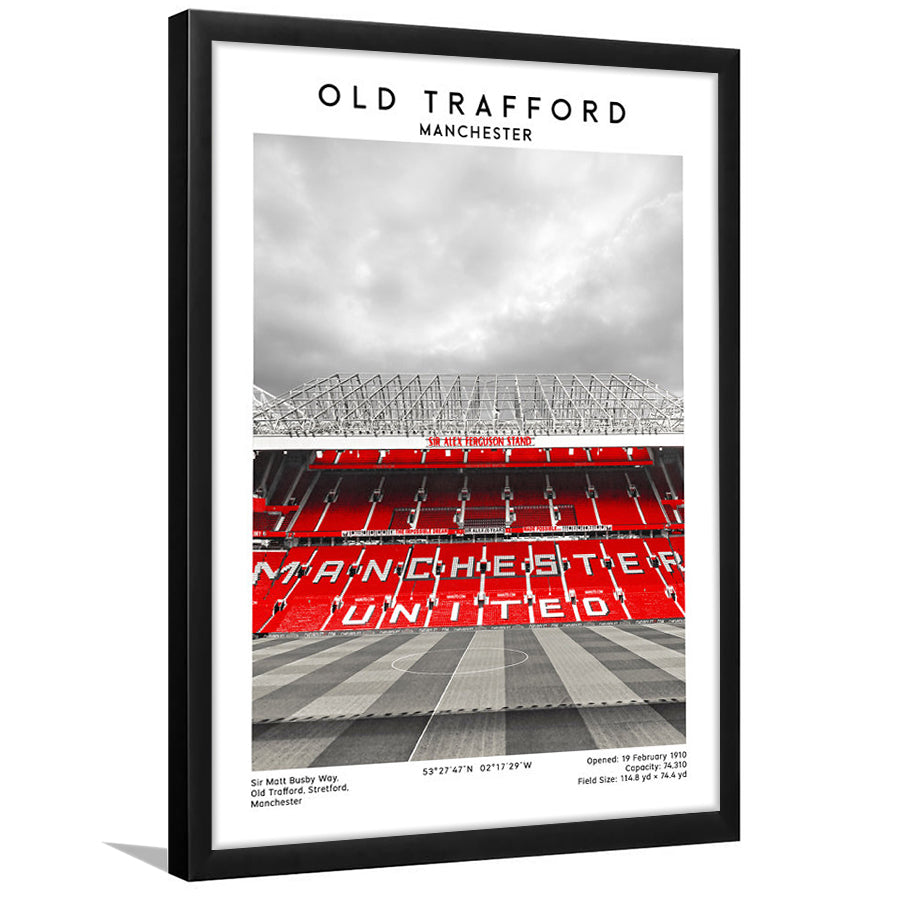 Old Trafford, Manchester Fans, Football Wall Art Print, Fan Gifts, Sport Art Print, Framed Art Prints Wall Decor