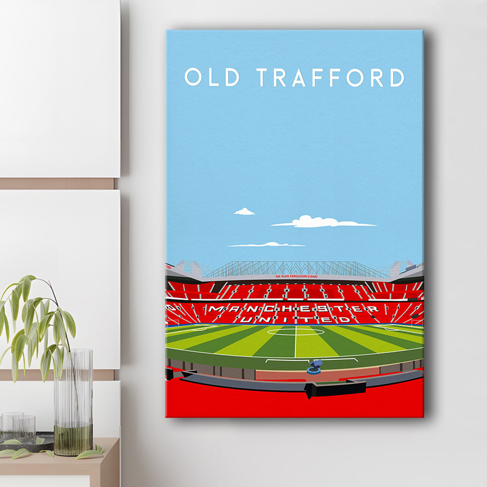 Old Trafford Stadium Print, Football Wall Art, Fan Gifts, Sport Art Print, Canvas Prints Wall Art, Man Cave Decor