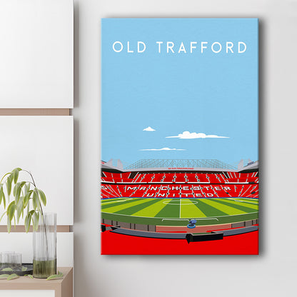 Old Trafford Stadium Print, Football Wall Art, Fan Gifts, Sport Art Print, Canvas Prints Wall Art, Man Cave Decor