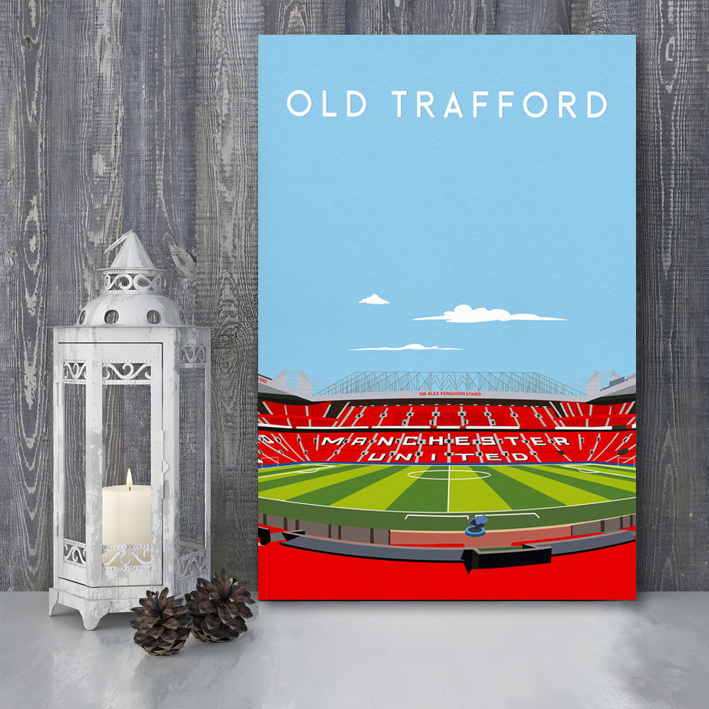 Old Trafford Stadium Print, Football Wall Art, Fan Gifts, Sport Art Print, Canvas Prints Wall Art, Man Cave Decor