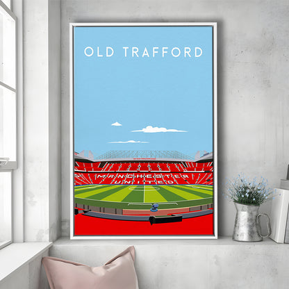 Old Trafford Stadium Print, Football Wall Art, Fan Gifts, Sport Art Print, Framed Canvas Prints Wall Art