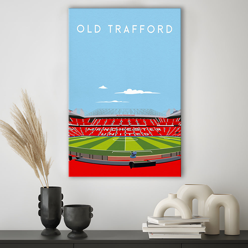 Old Trafford Stadium Print, Football Wall Art, Fan Gifts, Sport Art Print, Canvas Prints Wall Art, Man Cave Decor