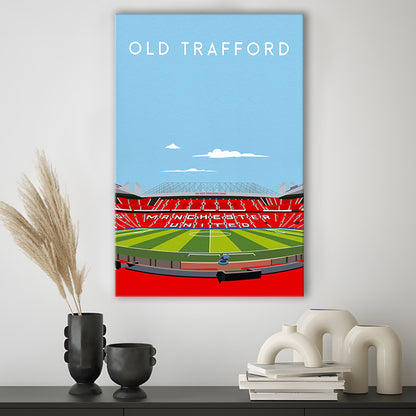 Old Trafford Stadium Print, Football Wall Art, Fan Gifts, Sport Art Print, Canvas Prints Wall Art, Man Cave Decor