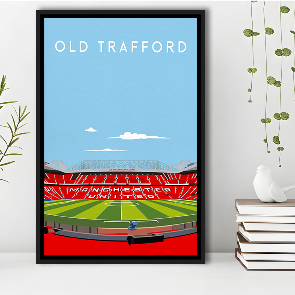 Old Trafford Stadium Print, Football Wall Art, Fan Gifts, Sport Art Print, Framed Canvas Prints Wall Art
