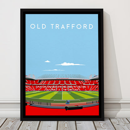 Old Trafford Stadium Print, Football Wall Art, Fan Gifts, Sport Art Print, Framed Canvas Prints Wall Art