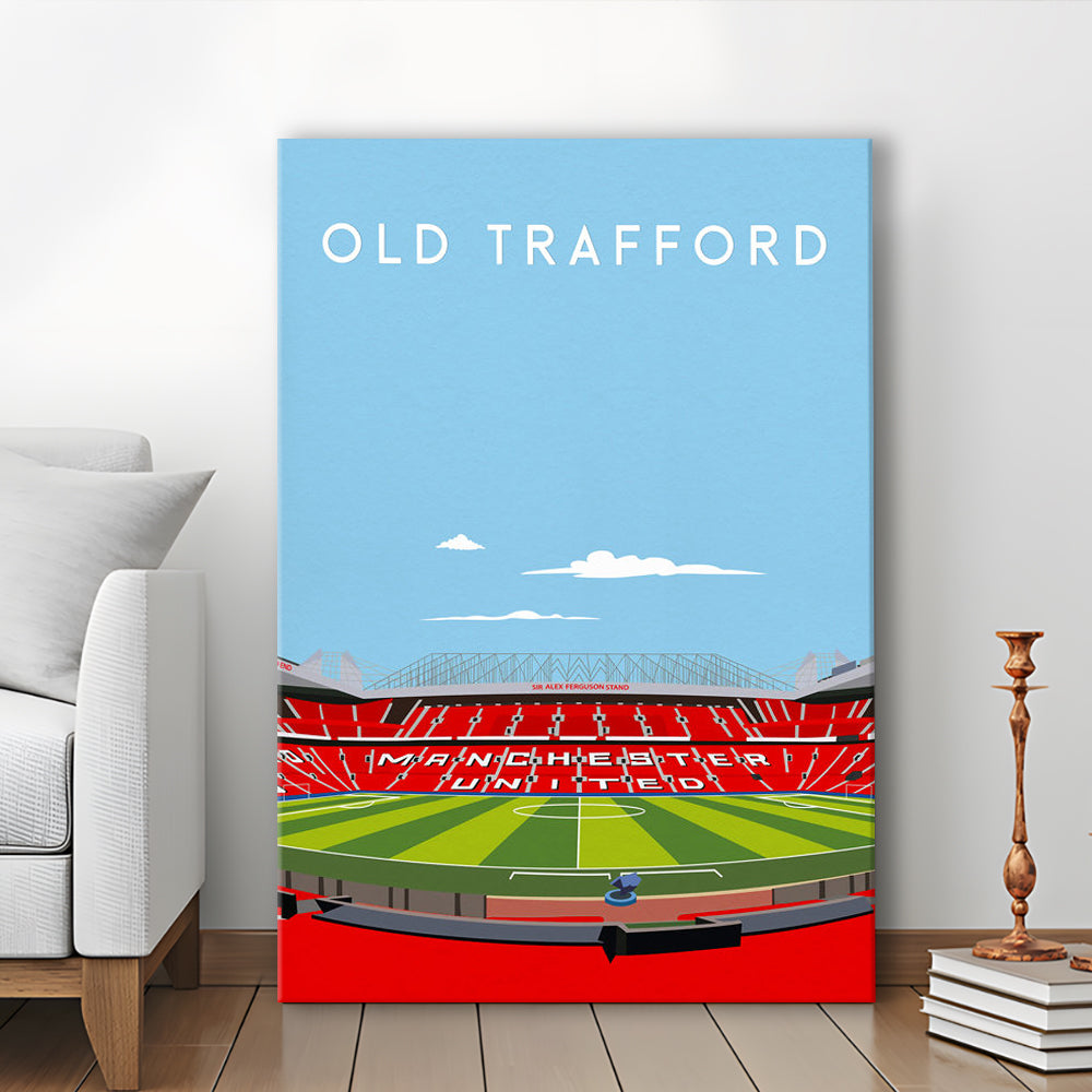 Old Trafford Stadium Print, Football Wall Art, Fan Gifts, Sport Art Print, Canvas Prints Wall Art, Man Cave Decor