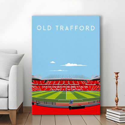 Old Trafford Stadium Print, Football Wall Art, Fan Gifts, Sport Art Print, Canvas Prints Wall Art, Man Cave Decor