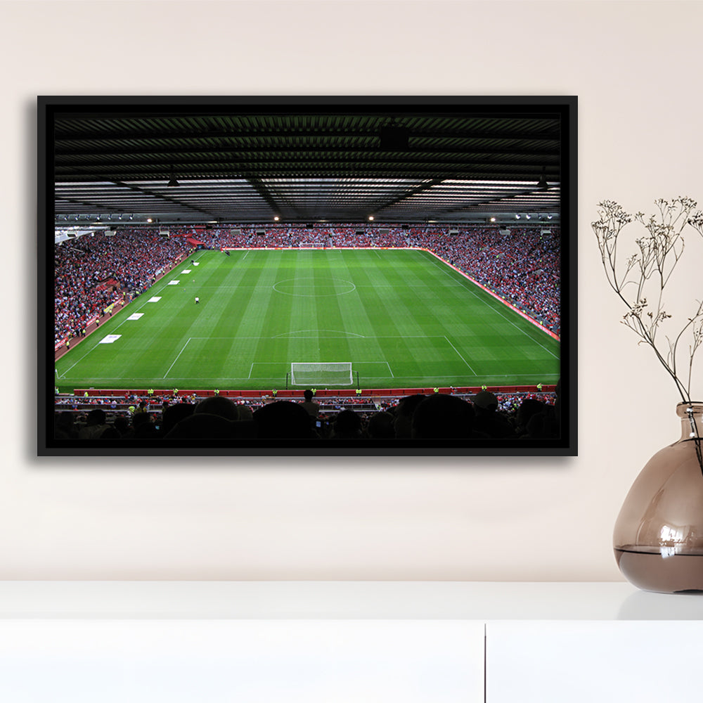 Old Trafford Soccer Field, Stadium Canvas, Sport Art, Framed Canvas Print Wall Art, Floating Frame