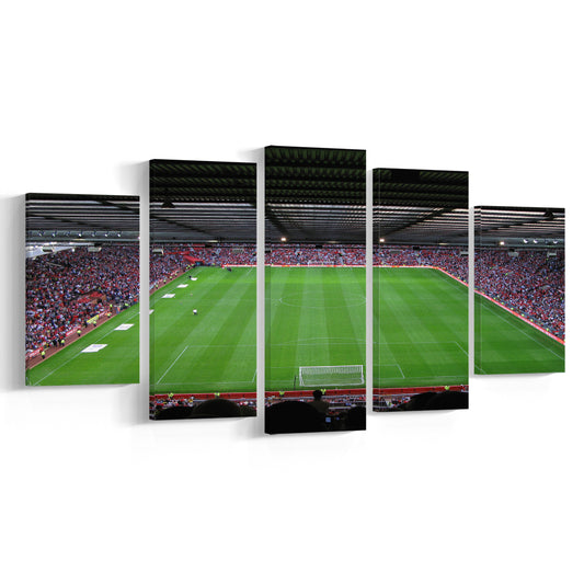 Old Trafford Soccer Field, Stadium Canvas, Sport Art, Gift for him, 5 Panel, Large Canvas, Canvas Print Wall Art