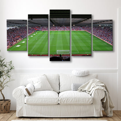 Old Trafford Soccer Field, Stadium Canvas, Sport Art, Gift for him, 5 Panel, Large Canvas, Canvas Print Wall Art