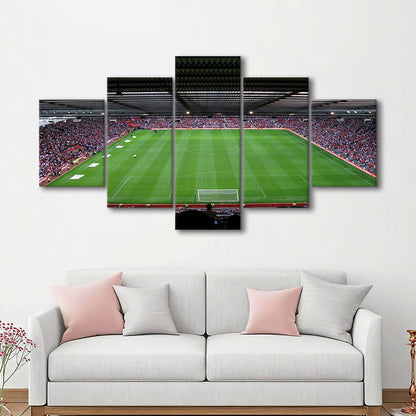 Old Trafford Soccer Field, Stadium Canvas, Sport Art, Gift for him, 5 Panel, Large Canvas, Canvas Print Wall Art