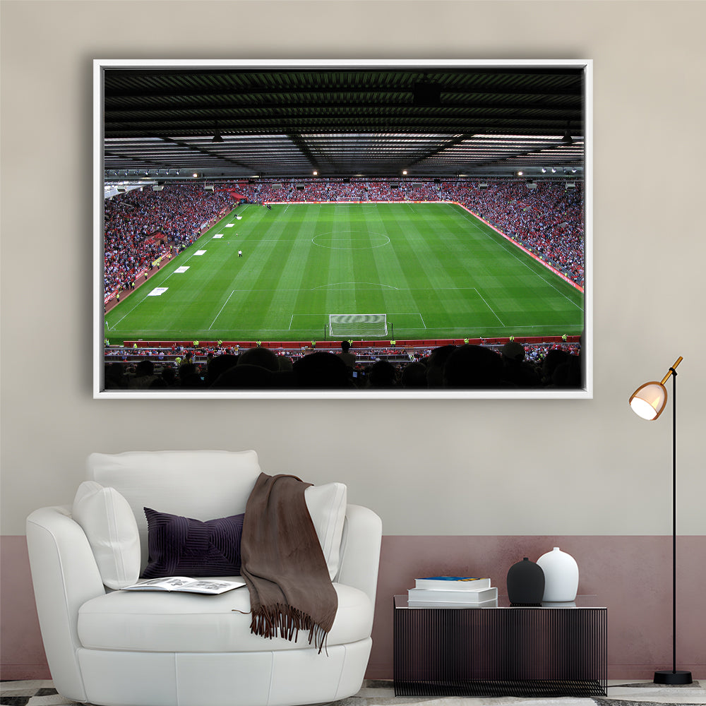Old Trafford Soccer Field, Stadium Canvas, Sport Art, Framed Canvas Print Wall Art, Floating Frame