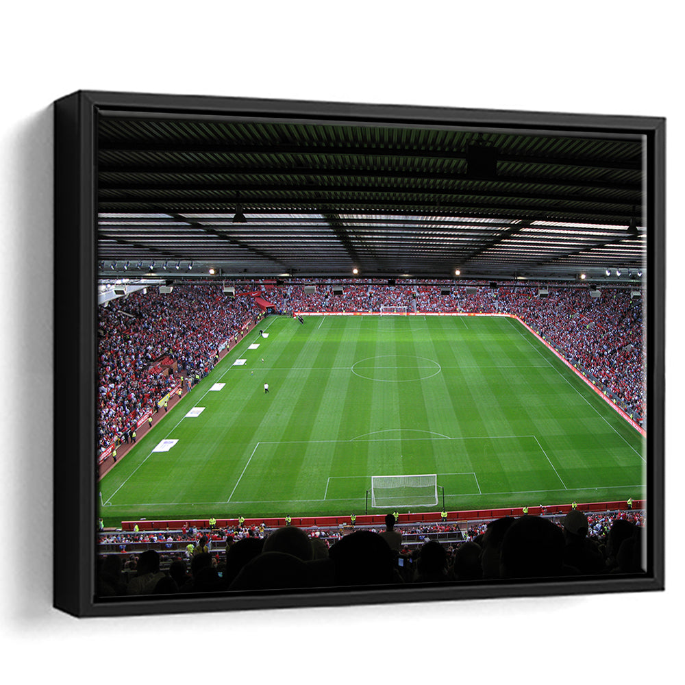 Old Trafford Soccer Field, Stadium Canvas, Sport Art, Framed Canvas Print Wall Art, Floating Frame