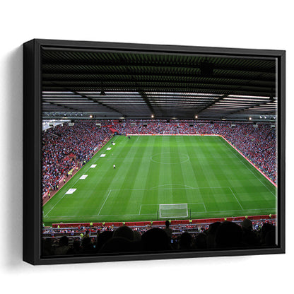 Old Trafford Soccer Field, Stadium Canvas, Sport Art, Framed Canvas Print Wall Art, Floating Frame