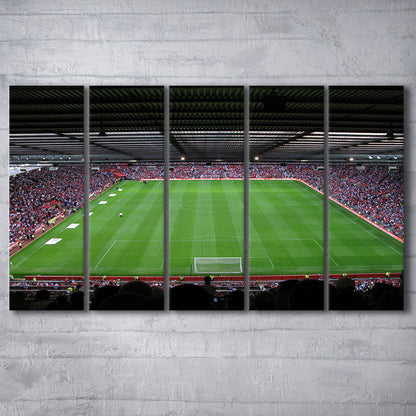 Old Trafford Soccer Field, Stadium Canvas, Sport Art, 5 Panel B, Extra Large Canvas, Canvas Print Wall Art