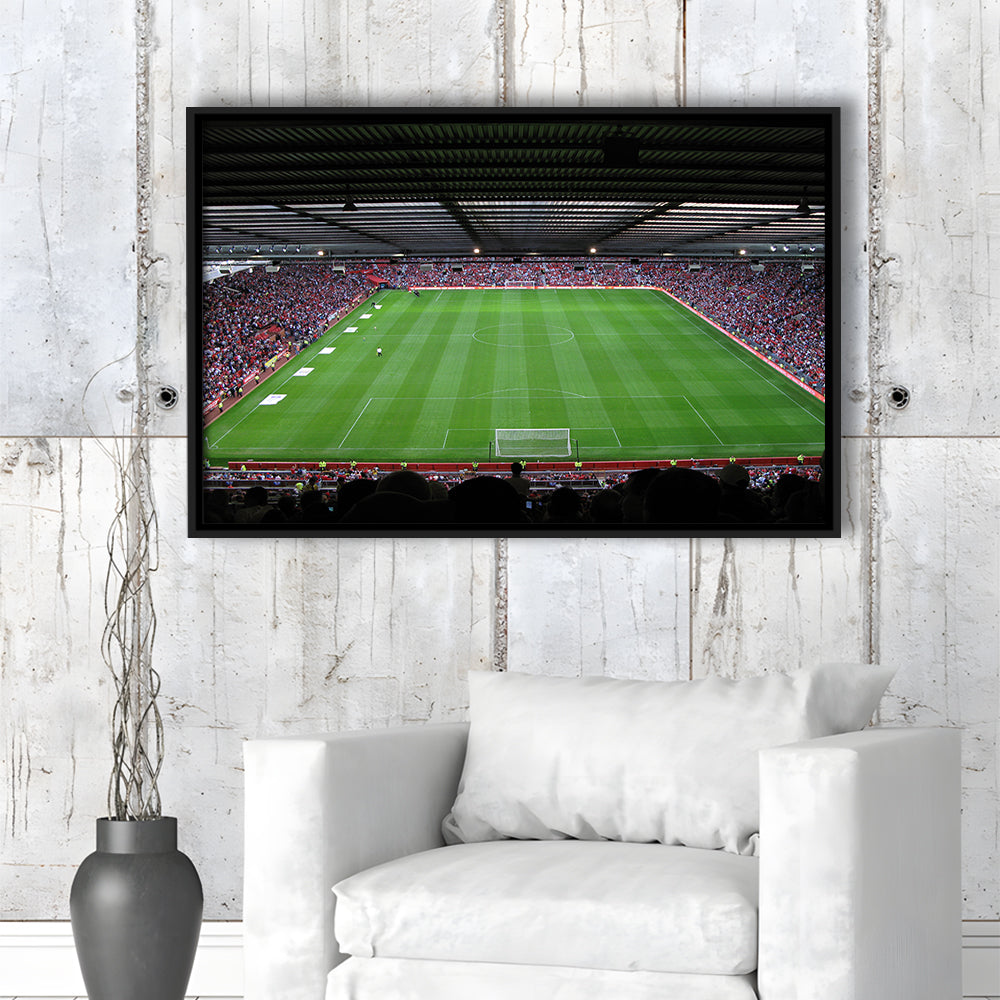 Old Trafford Soccer Field, Stadium Canvas, Sport Art, Framed Canvas Print Wall Art, Floating Frame