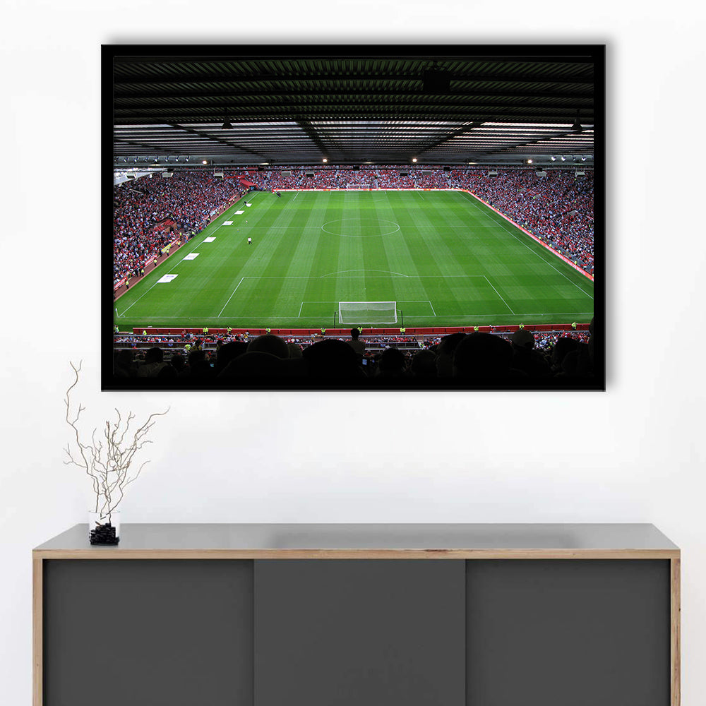 Old Trafford Soccer Field, Stadium Canvas, Sport Art, Gift for him, Framed Art Print Wall Decor, Picture Framed