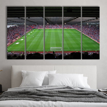 Old Trafford Soccer Field, Stadium Canvas, Sport Art, 5 Panel B, Extra Large Canvas, Canvas Print Wall Art