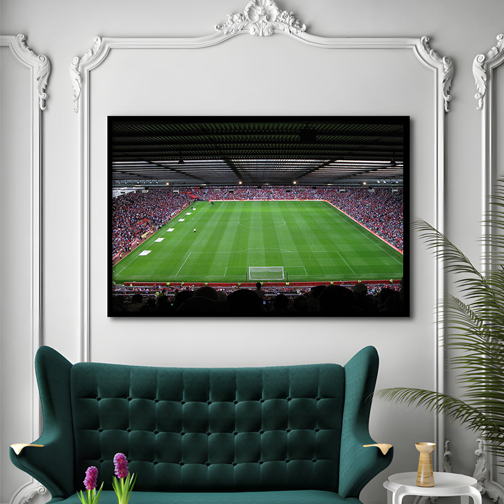 Old Trafford Soccer Field, Stadium Canvas, Sport Art, Gift for him, Framed Art Print Wall Decor, Picture Framed