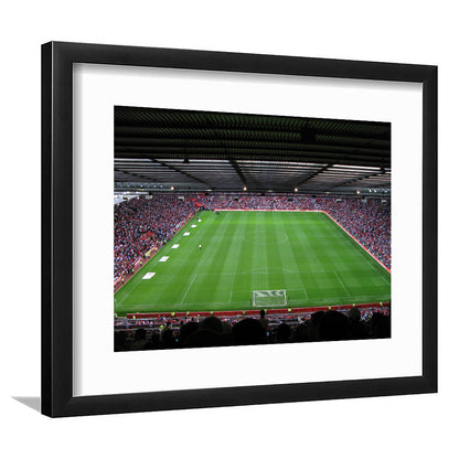 Old Trafford Soccer Field, Stadium Canvas, Sport Art, Gift for him, White Border Framed Art Print Wall Decor