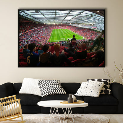 Old Trafford Stadium Angle View, Stadium Canvas, Sport Art, Framed Canvas Print Wall Art, Floating Frame