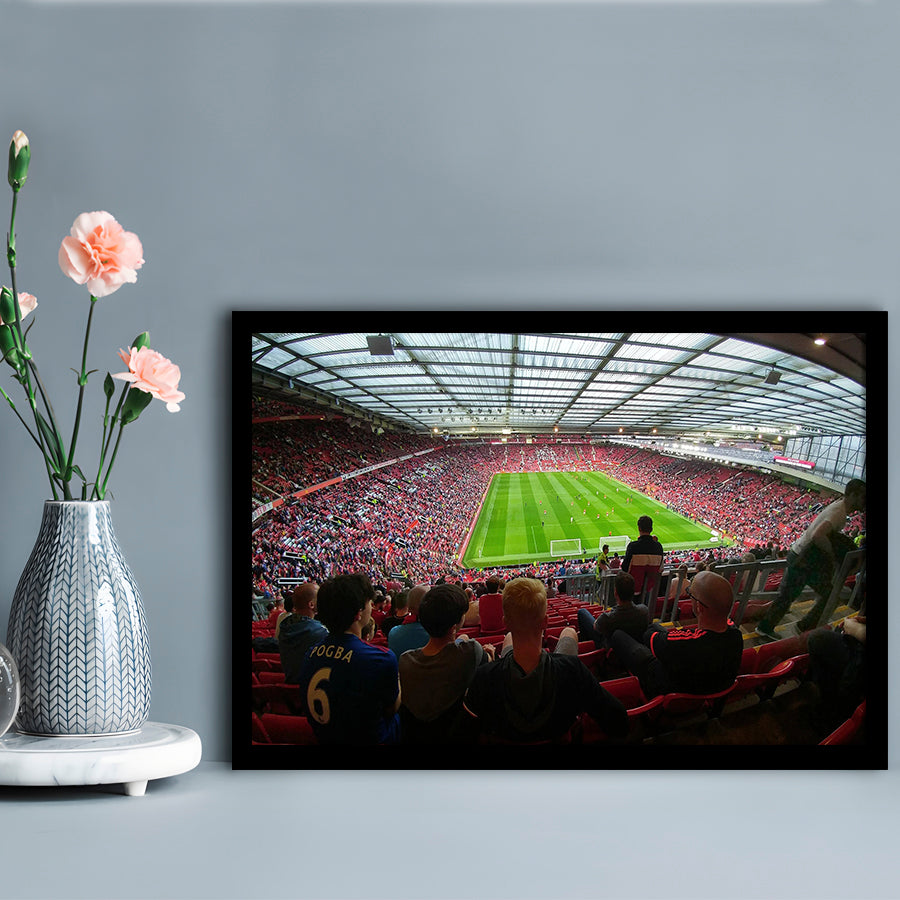 Old Trafford Stadium Angle View, Stadium Canvas, Sport Art, Gift for him, Framed Art Print Wall Decor, Picture Framed