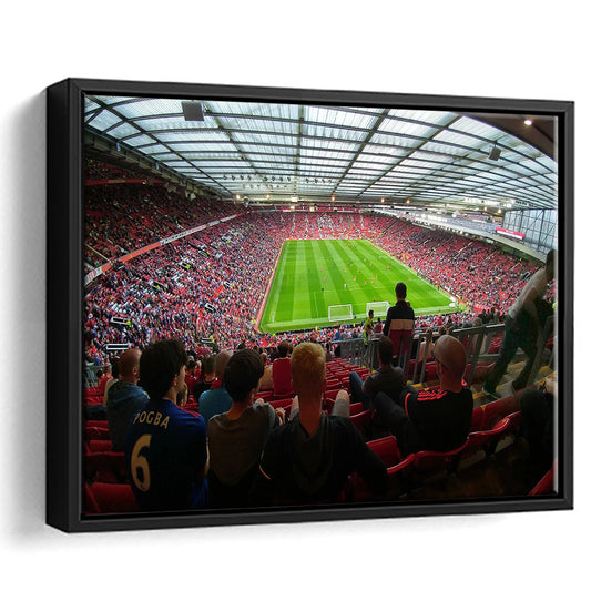 Old Trafford Stadium Angle View, Stadium Canvas, Sport Art, Framed Canvas Print Wall Art, Floating Frame