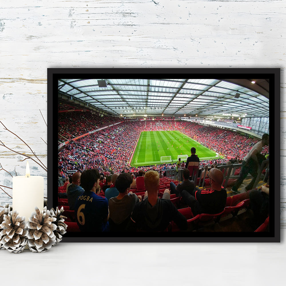 Old Trafford Stadium Angle View, Stadium Canvas, Sport Art, Framed Canvas Print Wall Art, Floating Frame