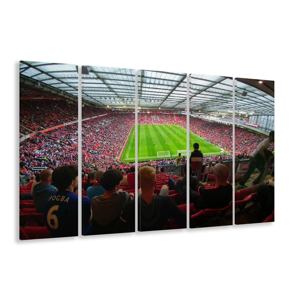 Old Trafford Stadium Angle View, Stadium Canvas, Sport Art, 5 Panel B, Extra Large Canvas, Canvas Print Wall Art