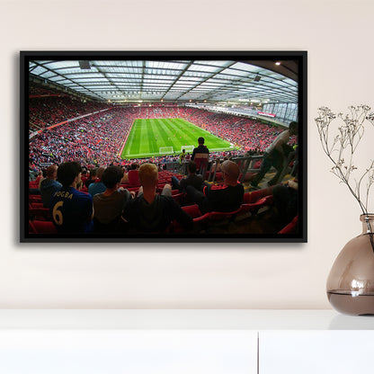 Old Trafford Stadium Angle View, Stadium Canvas, Sport Art, Framed Canvas Print Wall Art, Floating Frame