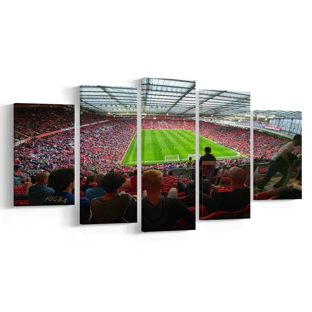 Old Trafford Stadium Angle View, Stadium Canvas, Sport Art, Gift for him, 5 Panel, Large Canvas, Canvas Print Wall Art
