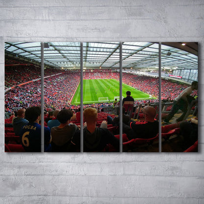 Old Trafford Stadium Angle View, Stadium Canvas, Sport Art, 5 Panel B, Extra Large Canvas, Canvas Print Wall Art