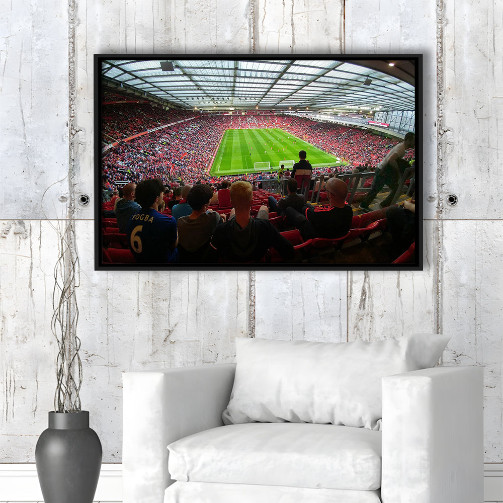 Old Trafford Stadium Angle View, Stadium Canvas, Sport Art, Framed Canvas Print Wall Art, Floating Frame