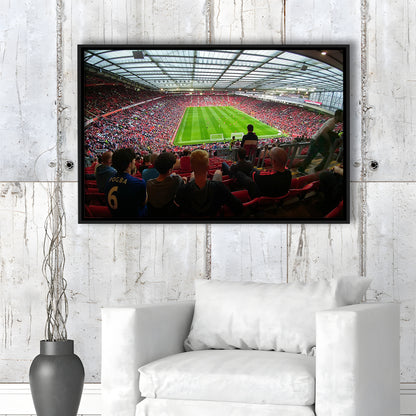 Old Trafford Stadium Angle View, Stadium Canvas, Sport Art, Framed Canvas Print Wall Art, Floating Frame