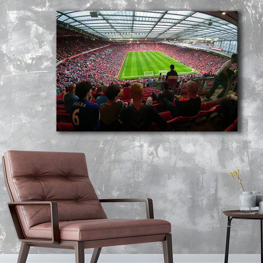 Old Trafford Stadium Angle View, Stadium Canvas, Sport Art, Gift for him, Man Cave Decor, Art Print, Canvas Print Wall Art