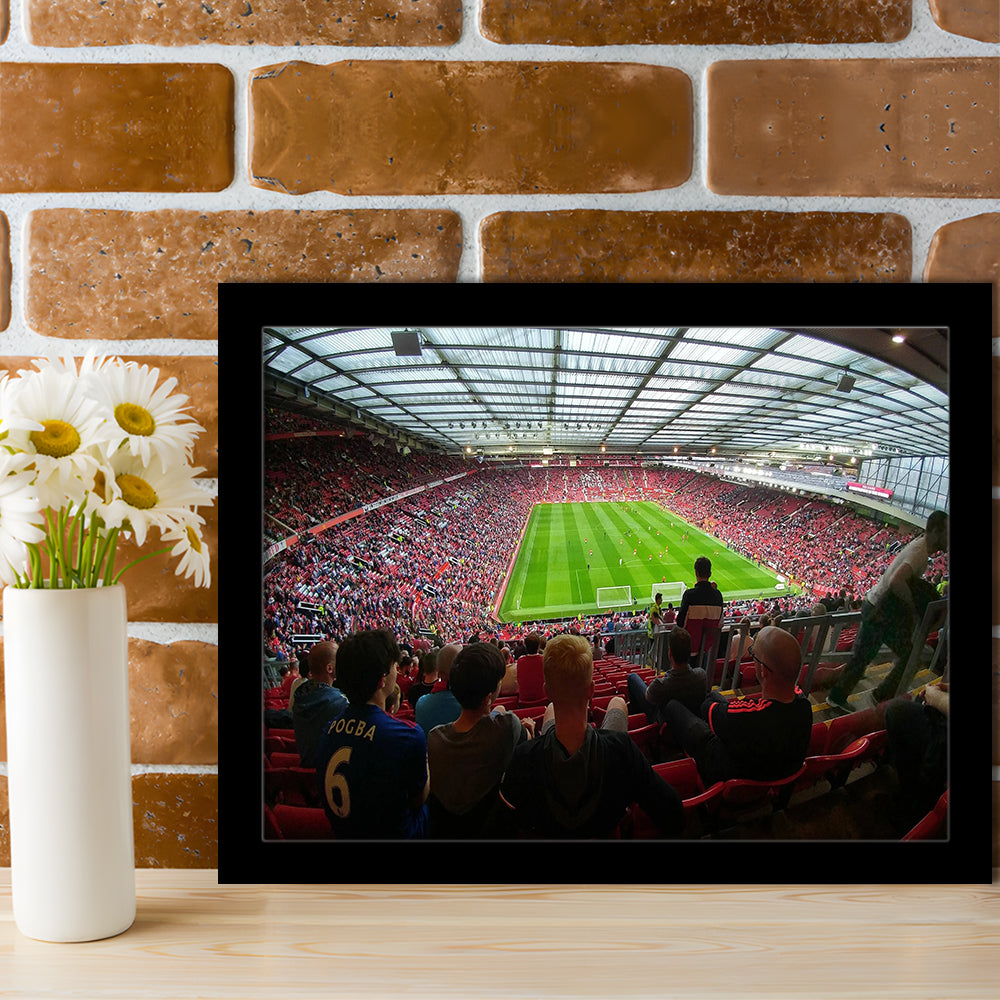 Old Trafford Stadium Angle View, Stadium Canvas, Sport Art, Gift for him, Framed Art Print Wall Decor, Picture Framed