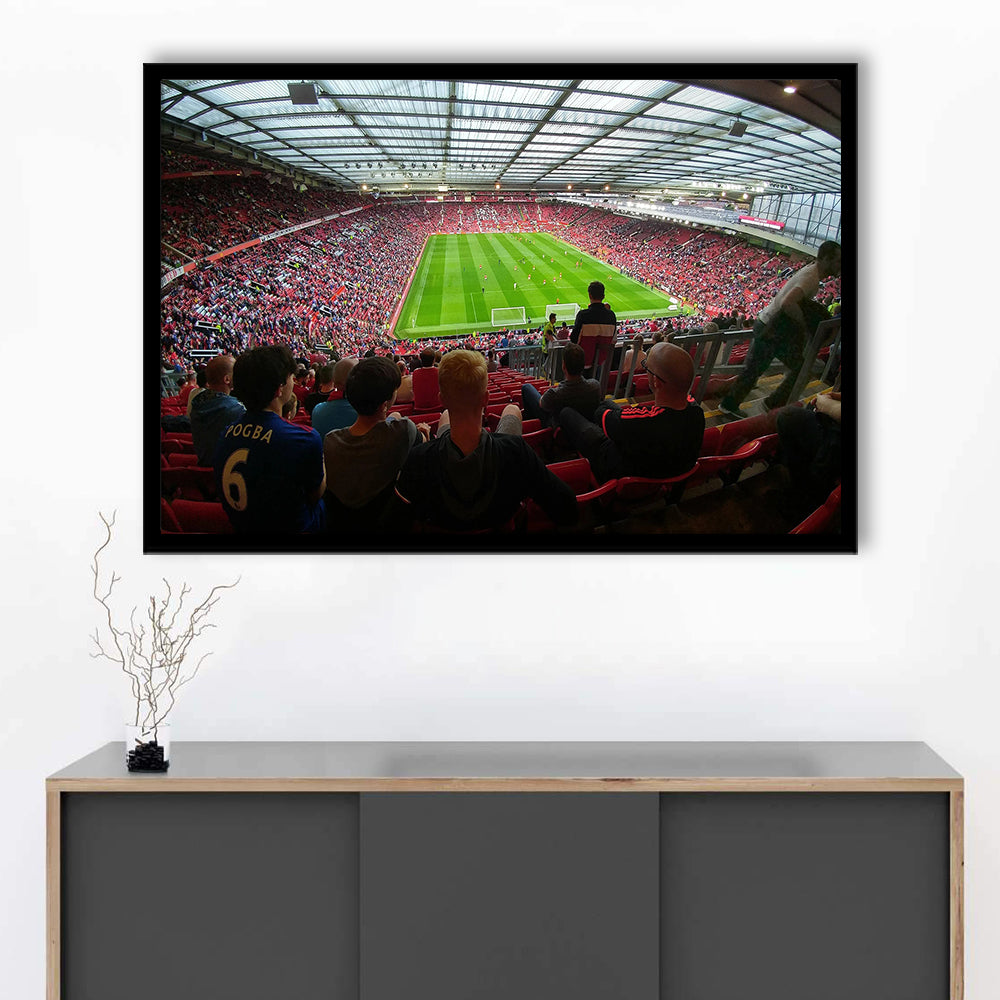 Old Trafford Stadium Angle View, Stadium Canvas, Sport Art, Gift for him, Framed Art Print Wall Decor, Picture Framed
