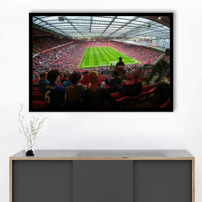 Old Trafford Stadium Angle View, Stadium Canvas, Sport Art, Gift for him, Framed Art Print Wall Decor, Picture Framed