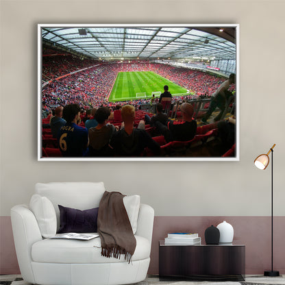Old Trafford Stadium Angle View, Stadium Canvas, Sport Art, Framed Canvas Print Wall Art, Floating Frame