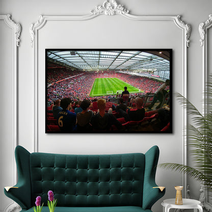 Old Trafford Stadium Angle View, Stadium Canvas, Sport Art, Gift for him, Framed Art Print Wall Decor, Picture Framed
