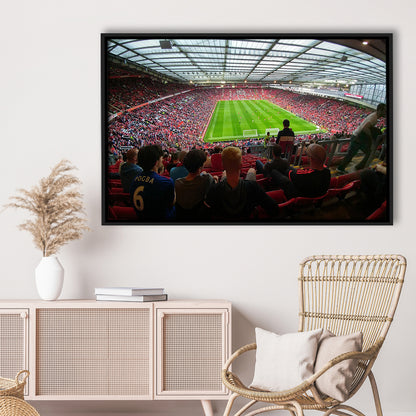 Old Trafford Stadium Angle View, Stadium Canvas, Sport Art, Framed Canvas Print Wall Art, Floating Frame