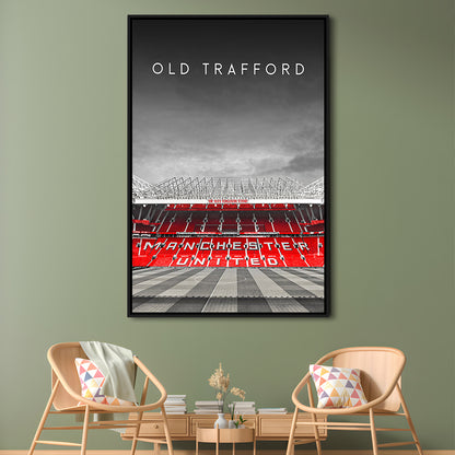 Old Trafford Football Stadium Wall Art Print, Man Utd Stadium, Soccer Fans, Framed Canvas Prints Wall Art
